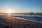 The beach of Carboneras in almeria at sunrise