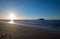 The beach of Carboneras in almeria at sunrise