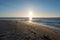 The beach of Carboneras in almeria at sunrise