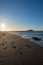 The beach of Carboneras in almeria at sunrise