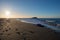 The beach of Carboneras in almeria at sunrise