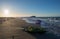 The beach of Carboneras in almeria at sunrise