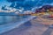 The beach Cefalu at the north coast of Sicily