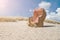 Beach chair on baltic sea beach