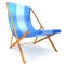 Beach chair blue chaise longue nobody relaxation abstract