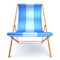 Beach chair chaise longue blue relaxation outdoor concept