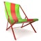 Beach chair green red chaise longue nobody relaxation