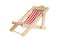 Beach chair isolated on white. Red and white striped deck chair