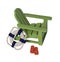Beach chair with Life Preserver and Sandals