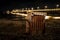 Beach Chair and the pier in Goehren, Mecklenburg-Western Pomerania, Germany