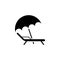 Beach chair and umbrella icon. Relax icon. Beach chair icon