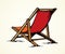 Beach chair. Vector freehand drawing