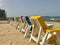 Beach Chairs along Caribbean waters