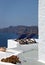 Beach chairs on balcony, Oia, Santorini