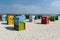 Beach chairs at Dune, German island near Helgoland