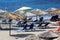 Beach chairs and parasols