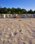 Beach chairs on the sandy beach of Boltenhagen on the Baltic Sea