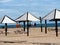 Beach Chairs And Sun Shades On Ilha De Tavira Portugal