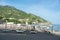 Beach Chairs and Umbrellas on The Maiori Beach, Amalfi Coast, Campania, Italy