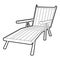 Beach chaise lounge icon, isometric 3d style