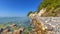 Beach and chalk cliffs on the Rugen Island.