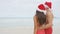 Beach Christmas couple in love on travel holidays