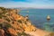 beach with cliffs Praia do Camilo in Lagos, Algarve, Portugal