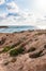 Beach with cliffs and rocks inside the Mediterranean Sea in North Israel near Rosh Hanikra