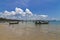 Beach cloud sky and fishing boat