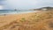 Beach on a cloudy and rainy day at the end of summer, near the city of Vieste Puglia, Italy