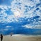 Beach on a cloudy but sunny afternoon