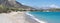 Beach coast coastal ocean sea panorama of Crete