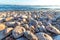 Beach coastal with pebbles