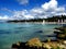 Beach coastline at carribian beach in dominican republic background