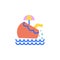 Beach cocktail flat icon