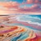 Beach with Colorful Sand. Colorful Sand Beachscape.