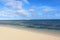 Beach and cruise ship in an island of Fiji