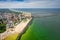 Beach in Darlowko at Baltic Sea. Tourism by sea, Poland