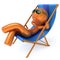 Beach deck chair summer vacation man smiley rest chilling