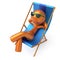 Beach deck chair summer vacation man smiley resting outdoor