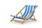 Beach deckchair on white background. Isolated 3D illustration