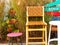 Beach Decor Outdoors, Seating Is Colorful, With Painted Wood Signs