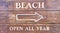 Beach direction sign