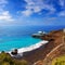 Beach el Bollullo black brown sand and aqua water