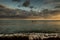 Beach el Farallon in the Pacific in the twilight light tones