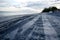 Beach el Farallon with traces of vehicles