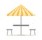 Beach Equipment, Parasol and Chairs, Summer Vector