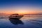 Beach evening sea speed boat cloudy at Ao Nang Krabi Thailand