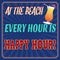 At the beach every hour is happy hour retro poster