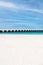 The beach and the famous pier at Progreso near Merida in Mexico